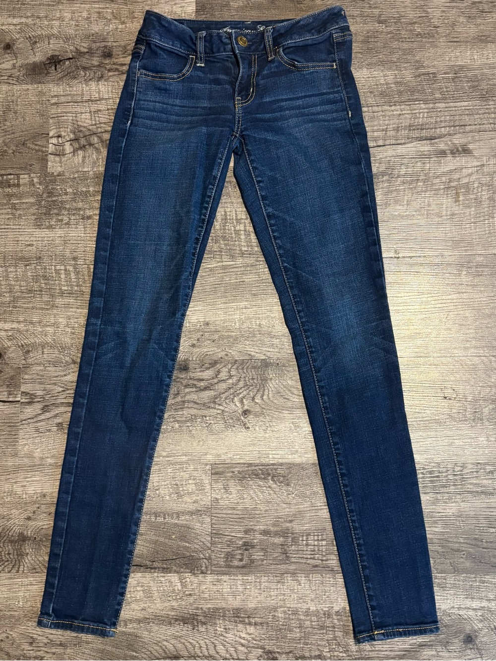 American Eagle Jeans Women’s 2 Long Blue Jegging Super Stretch Denim